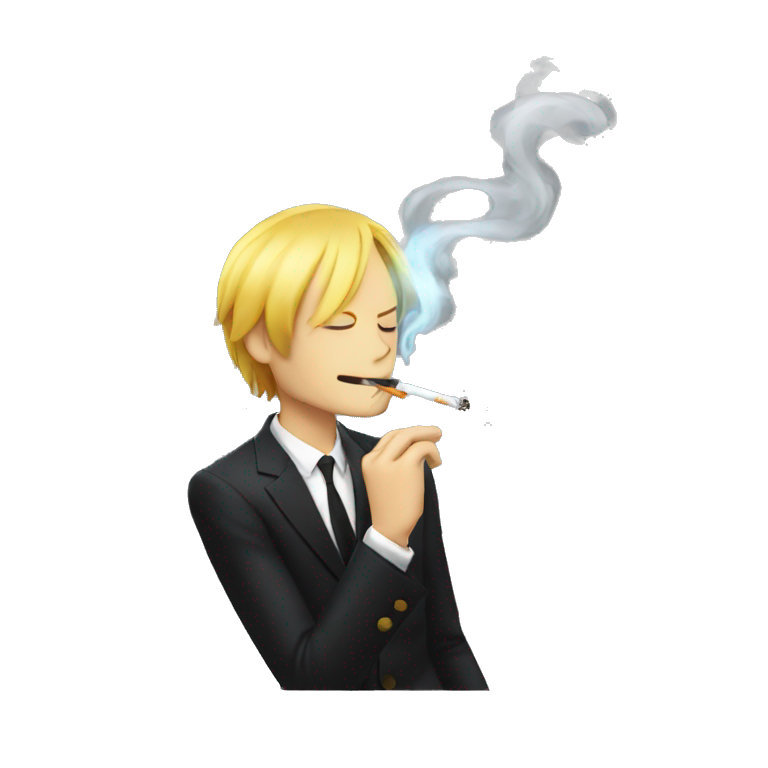 Sanji lighting up a cigarette  emoji