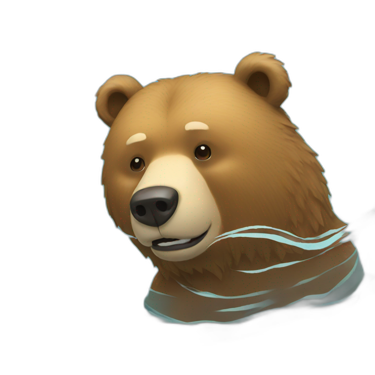 Bear in a pool emoji