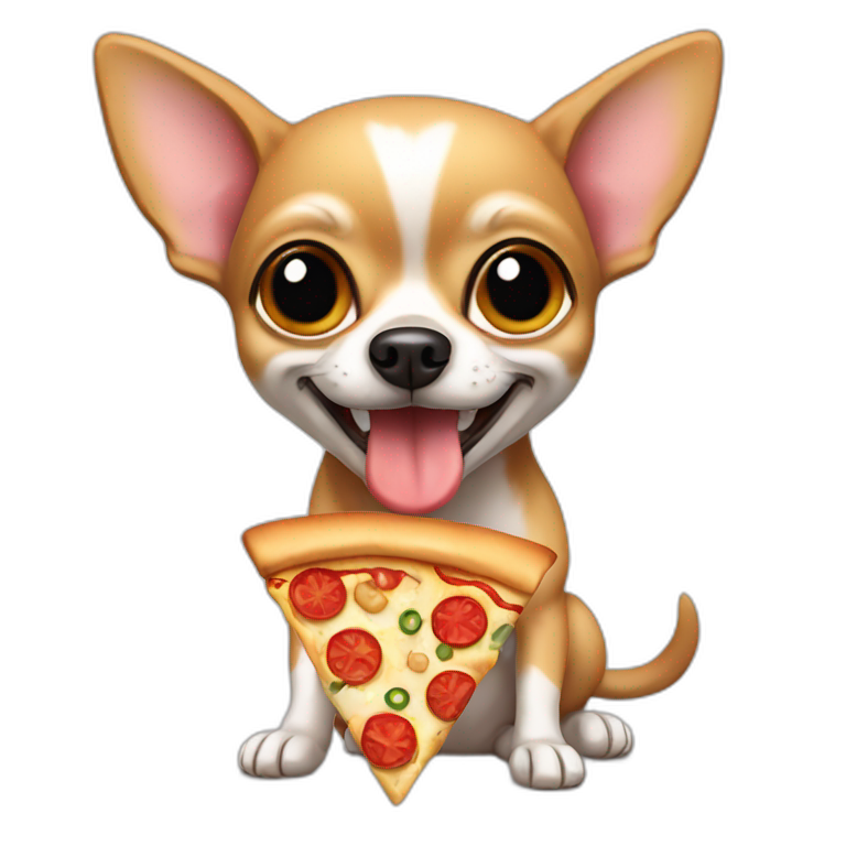 Chihuahua comiendo pizza emoji