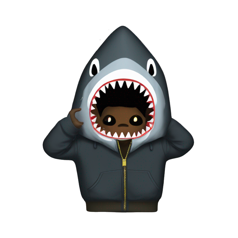 Cartoon shark hoodie hotsell