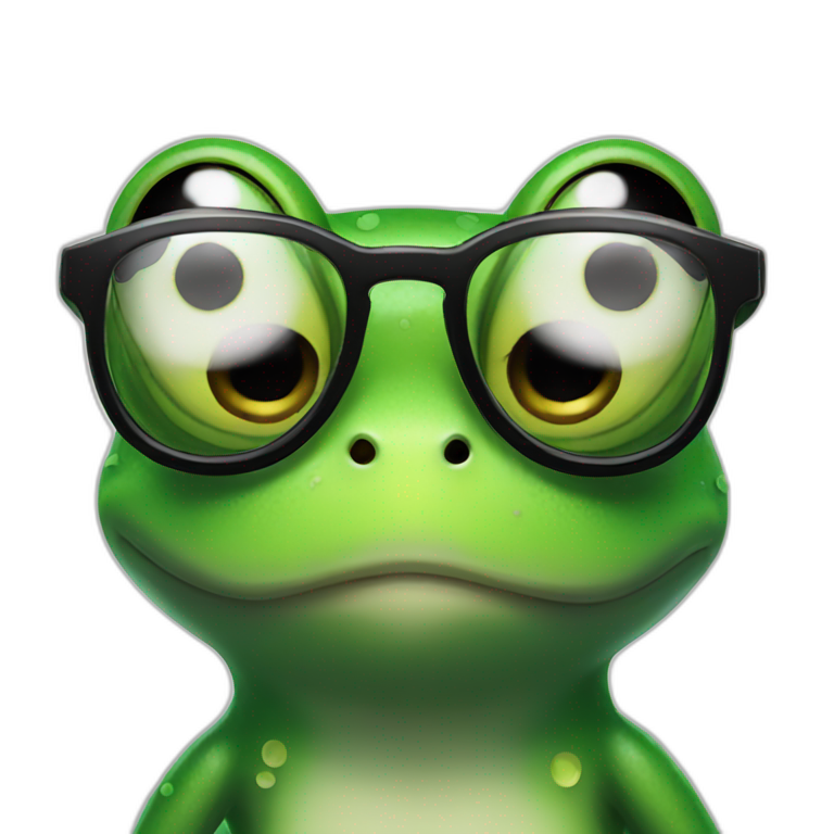 frog in glasses emoji