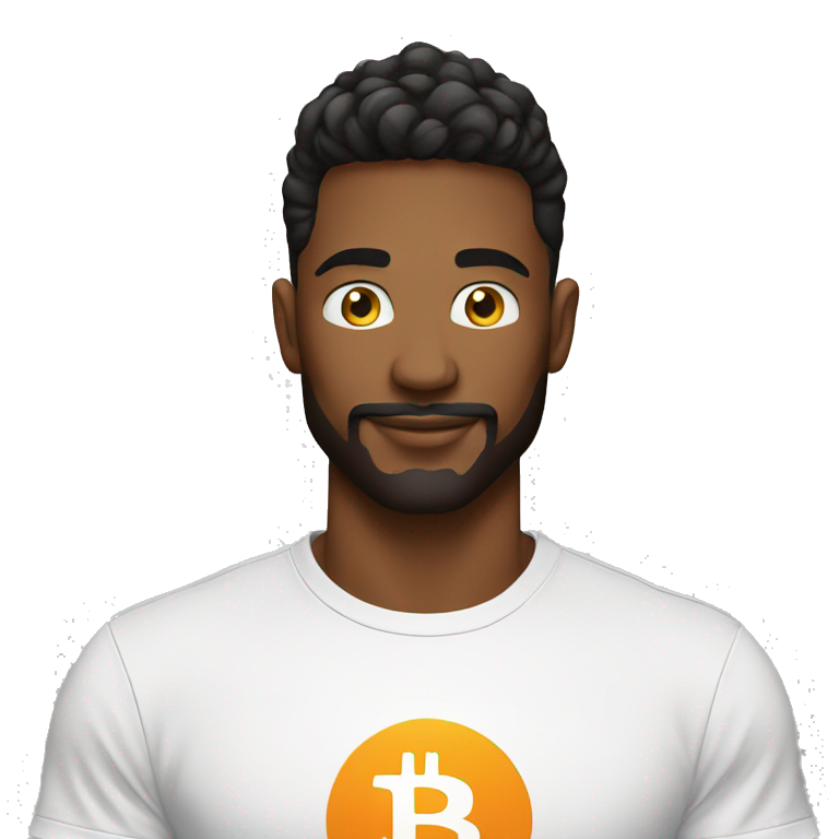 Masculine guy bitcoin shirt emoji