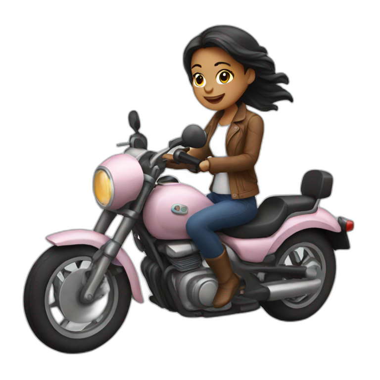 Girl on motorbike emoji