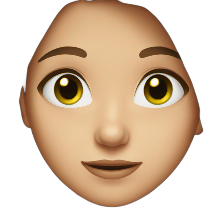 Girl with green eyes and brown hair emoji