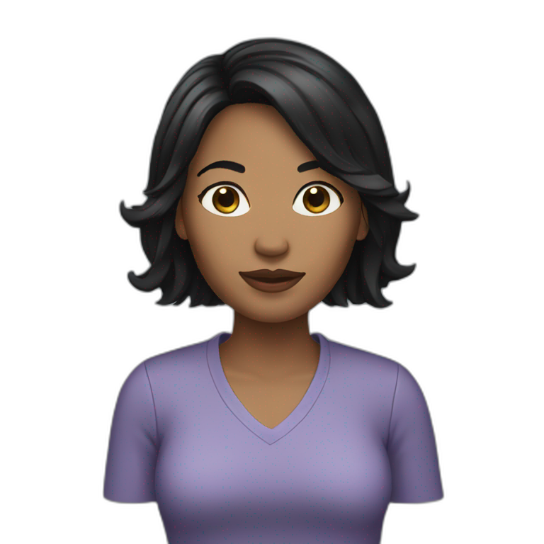 Woman black hair emoji