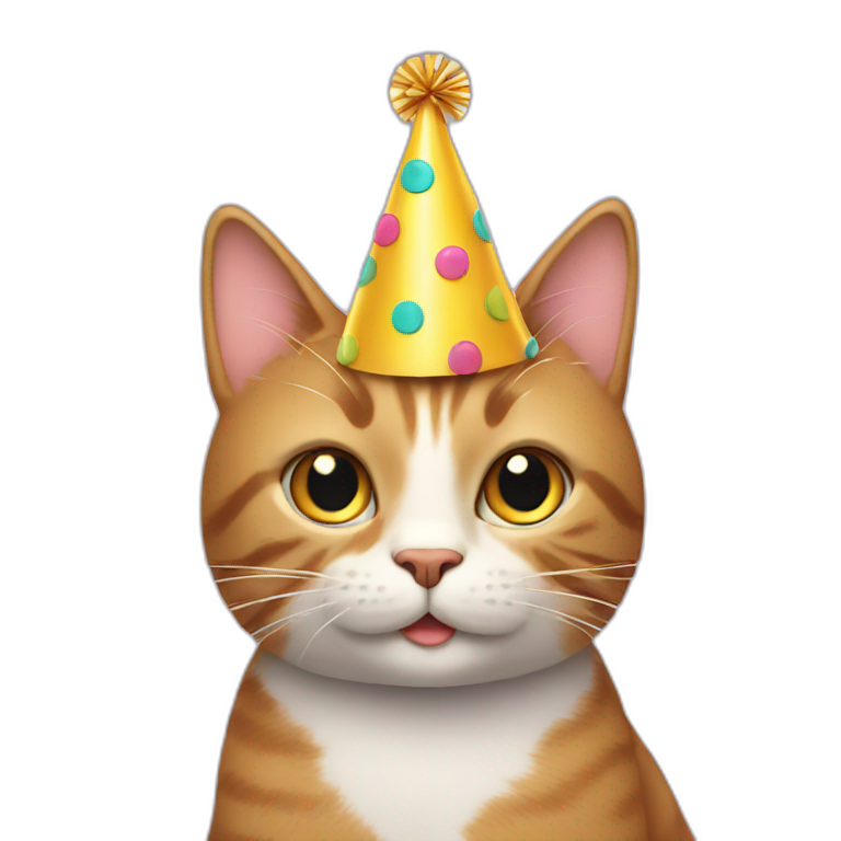 Cat with a party hat emoji
