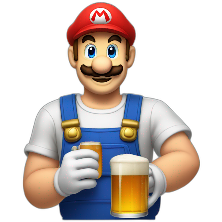 Mario qui boit une bière Sticker
