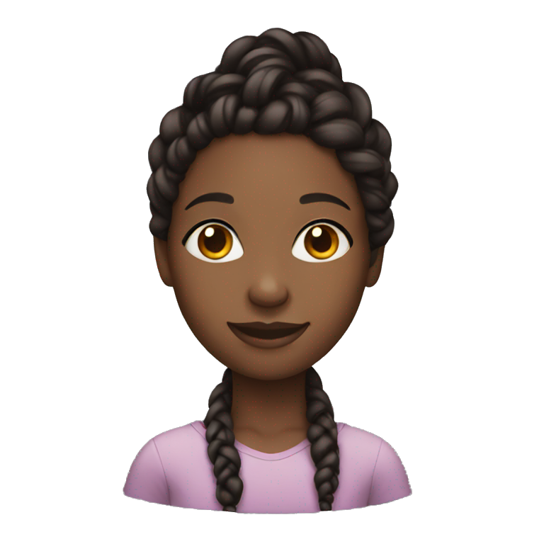 Black girl with braided hair smiling emoji