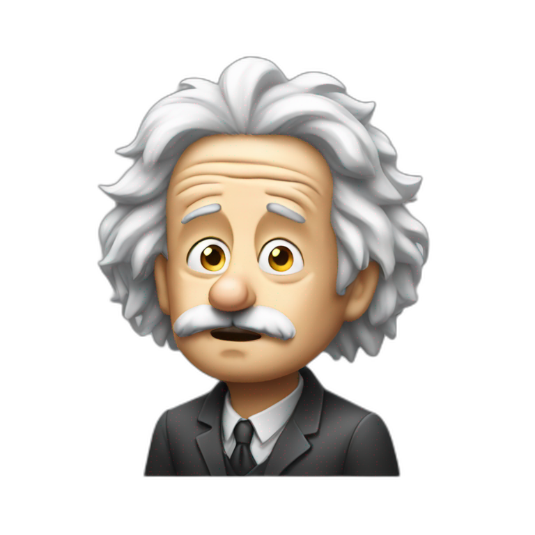 Einstein worried with hands on head  emoji