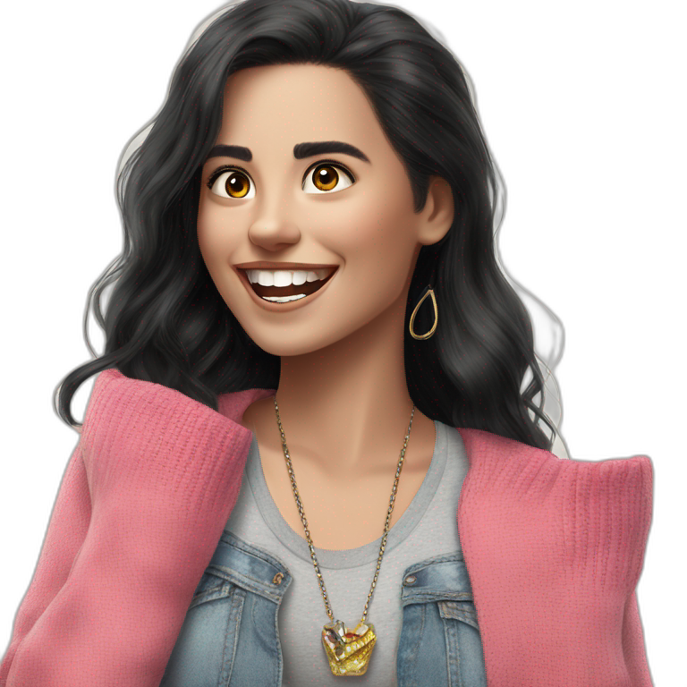 smiling girl with jewelry emoji