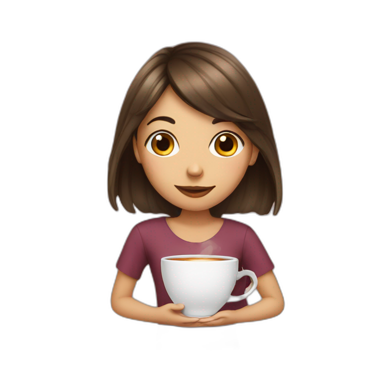 Girl with tea emoji