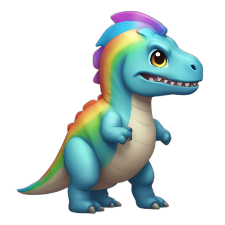 tyrannosaurus-unicorn-rainbow-cute emoji