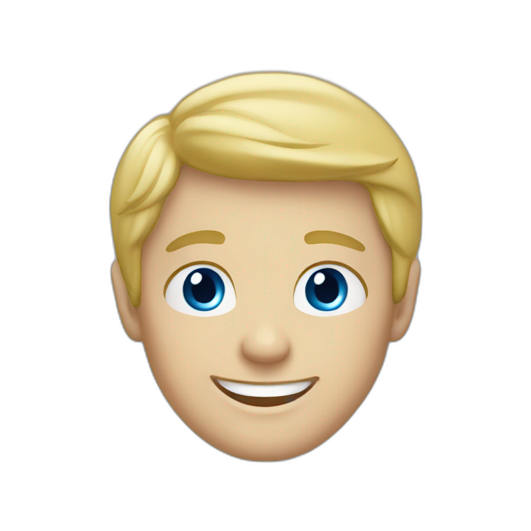 blonde male blue eyes smile blue hoodie emoji