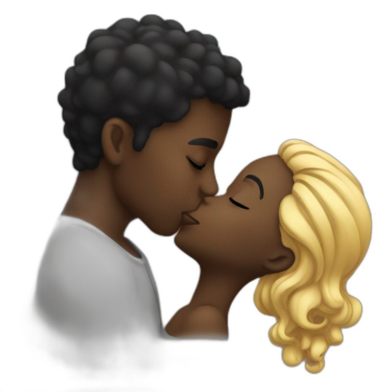 black gyus kissing emoji