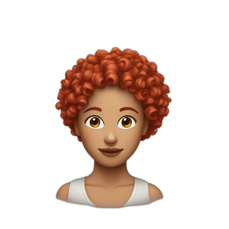 woman red curly hair emoji