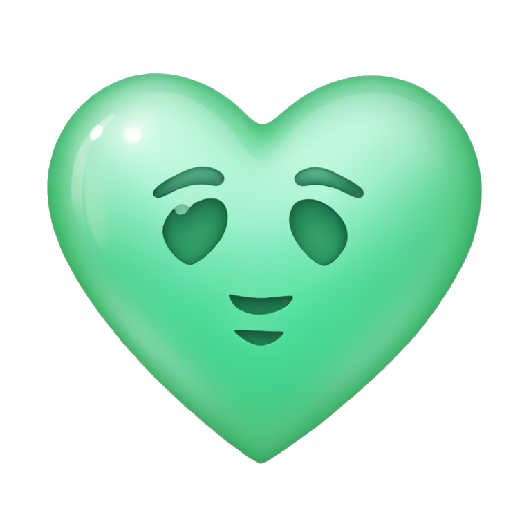 Jade coloured heart  emoji