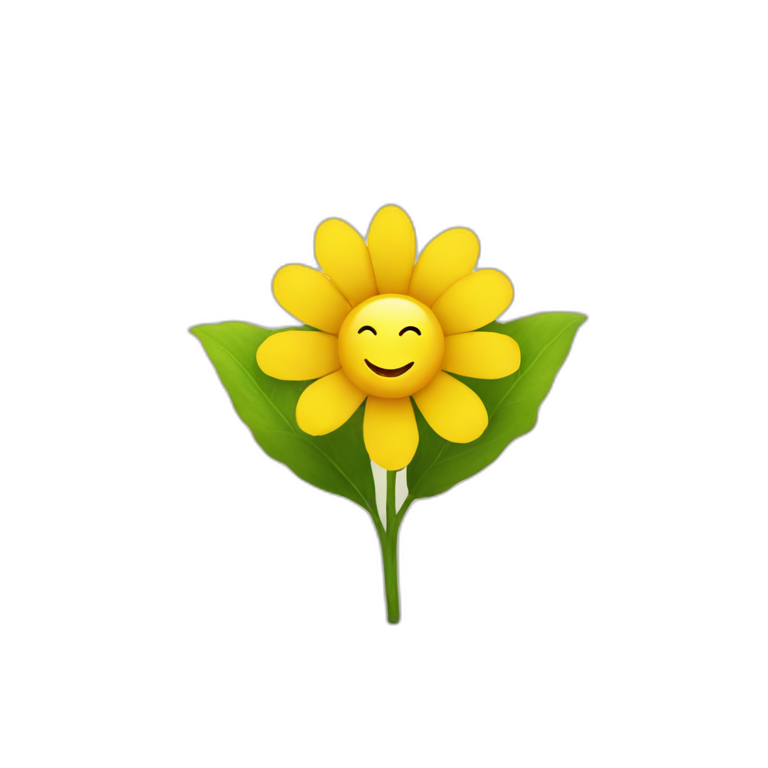 yellow flower with a face emoji