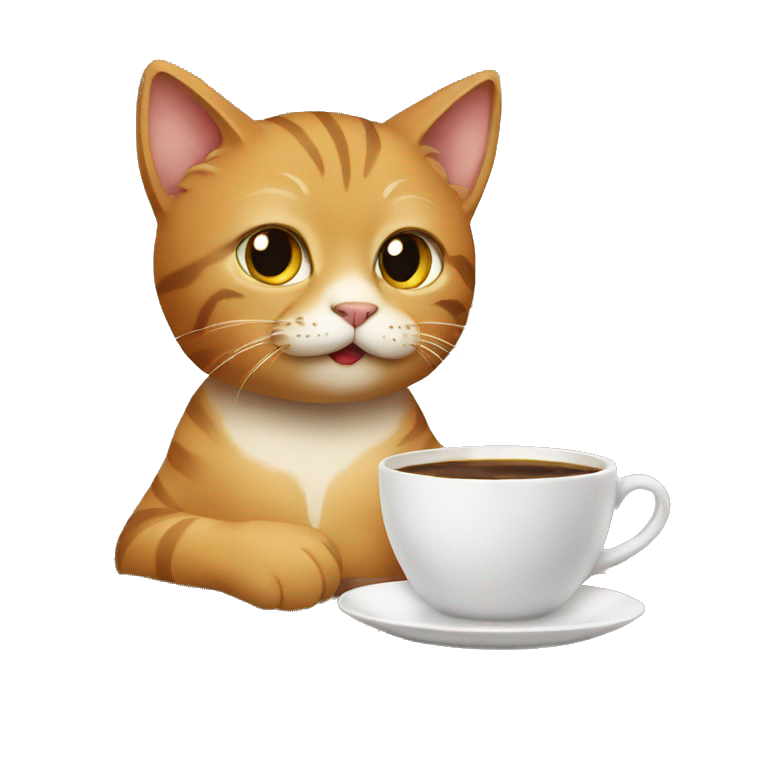 Cat drinking coffee  emoji