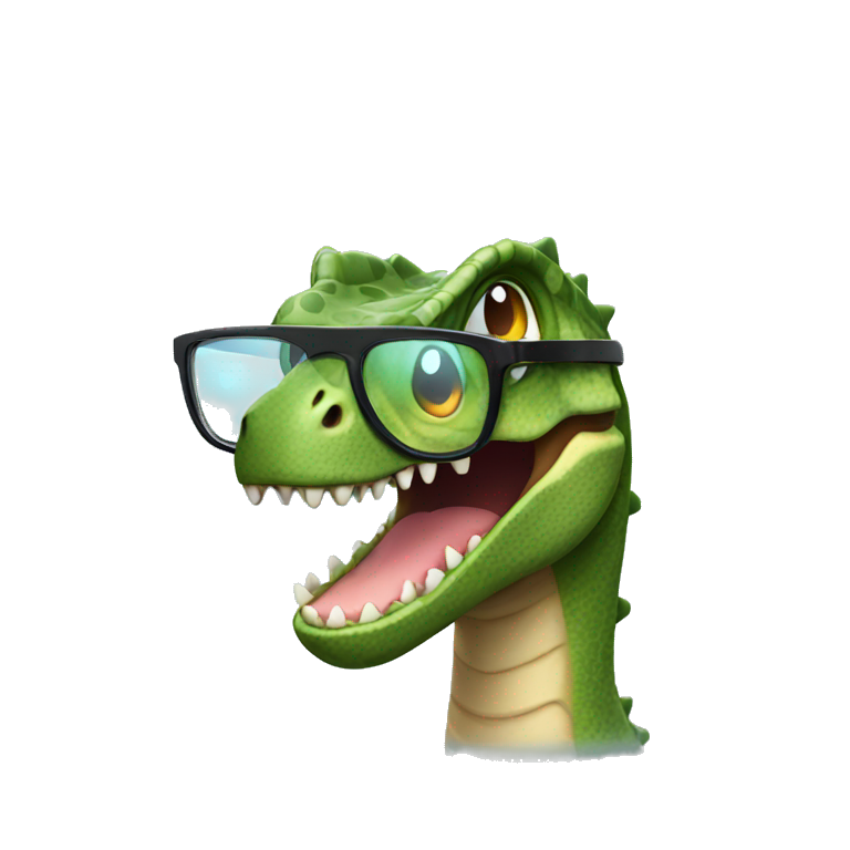 Dinosaure avec des lunettes  emoji