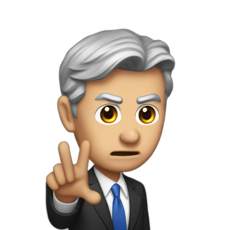 Jerome powell, angry, waving hand emoji