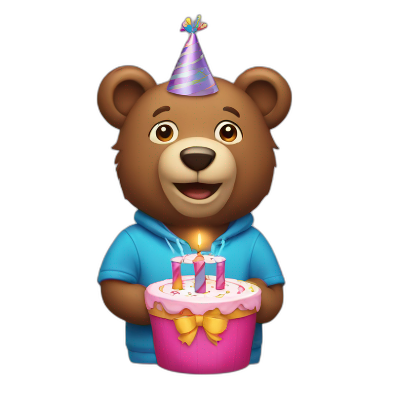 happy birthday bear emoji