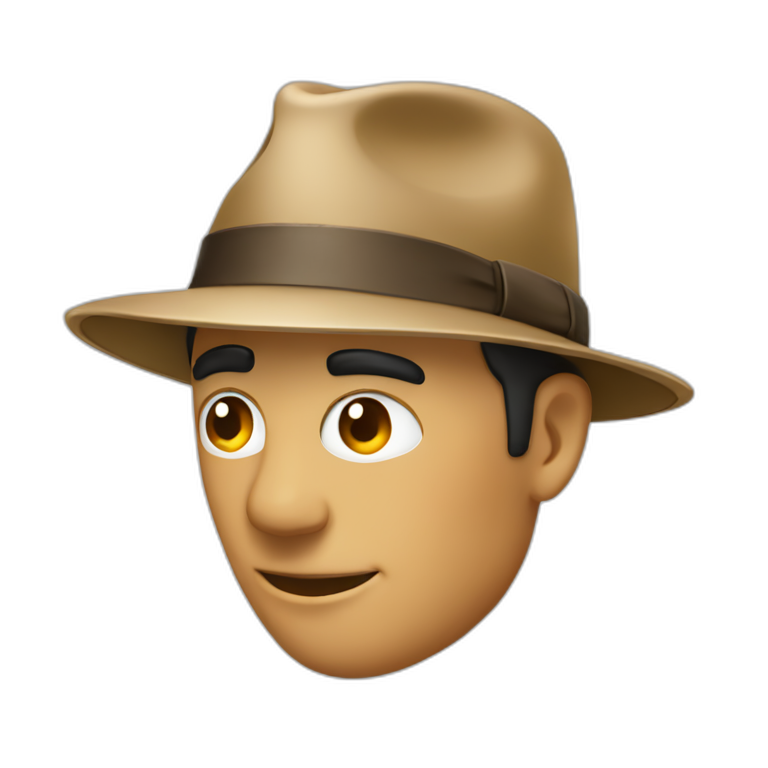 A fedora with safari flaps emoji