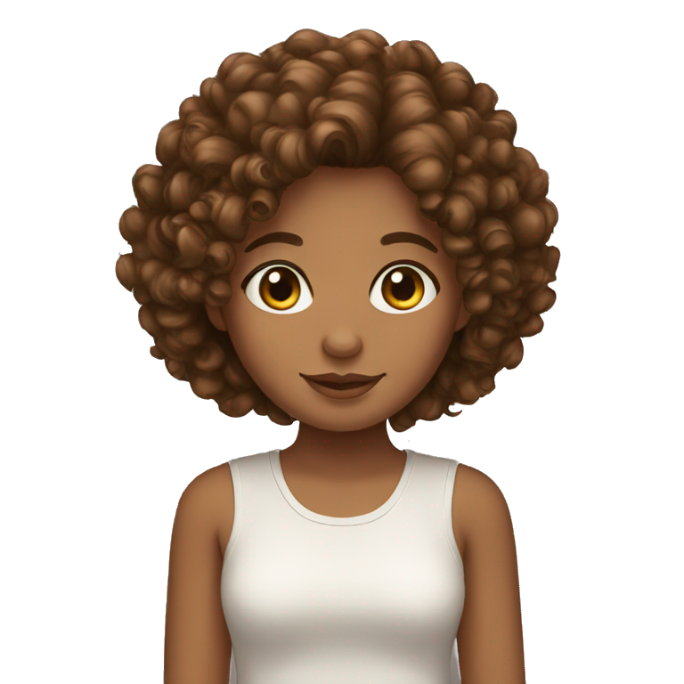 Brown curly hair girl emoji