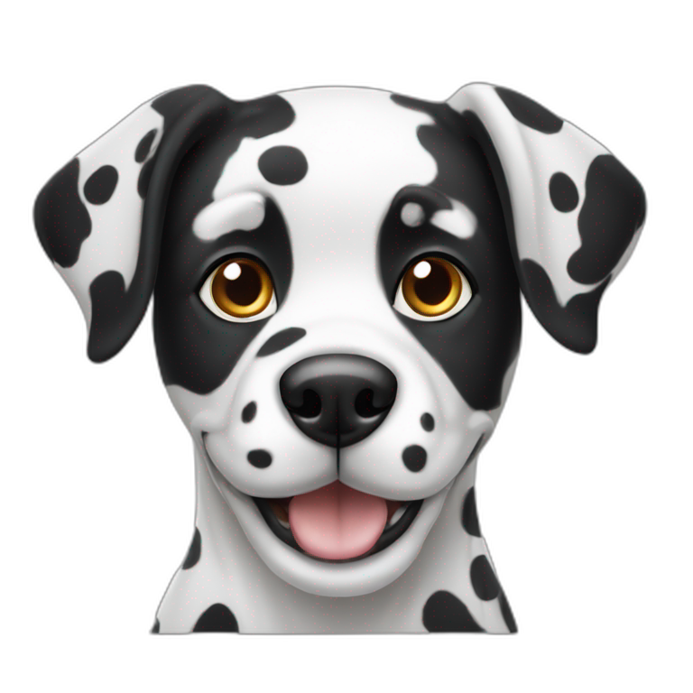 Black and white spotted dog emoji