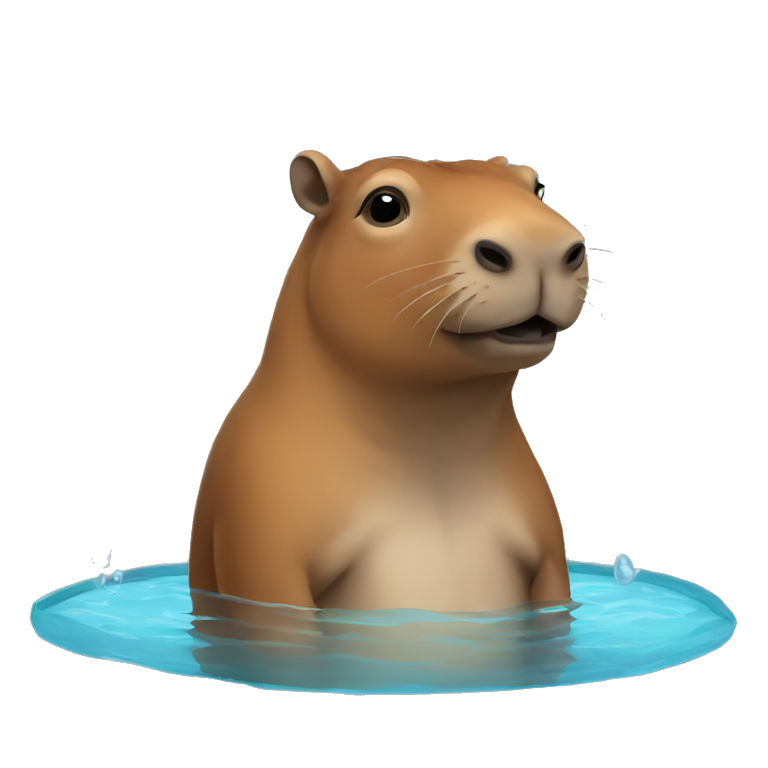 a capibara in a pool emoji