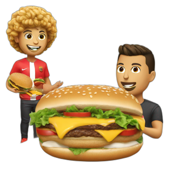 Ronaldo qui mange un burger emoji