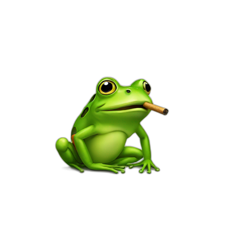 frog smoking emoji