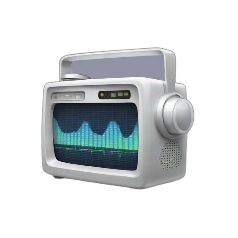 Radio with sound wave emoji