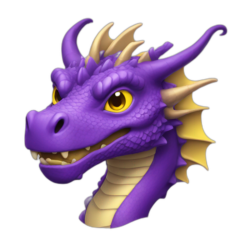 purple dragon with yellow eyes emoji