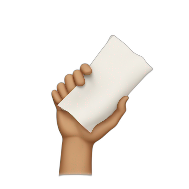 hand with sheet of paper emoji