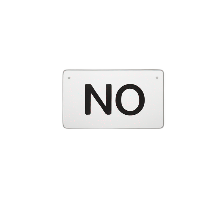 Word "no" written on a sign emoji