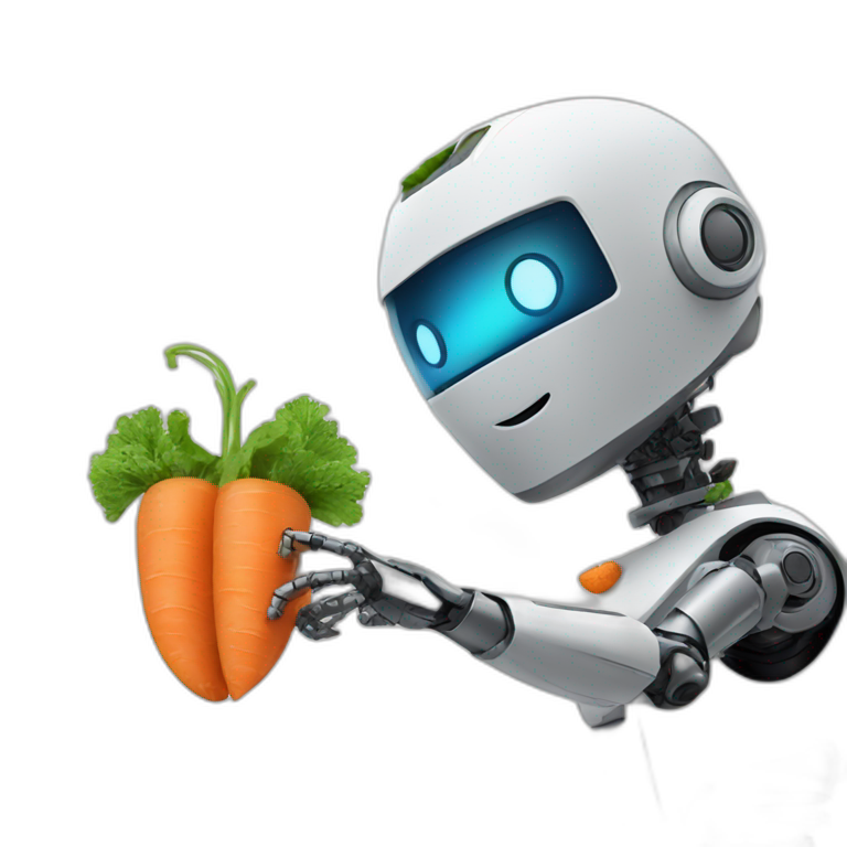 robot eating a carrot emoji