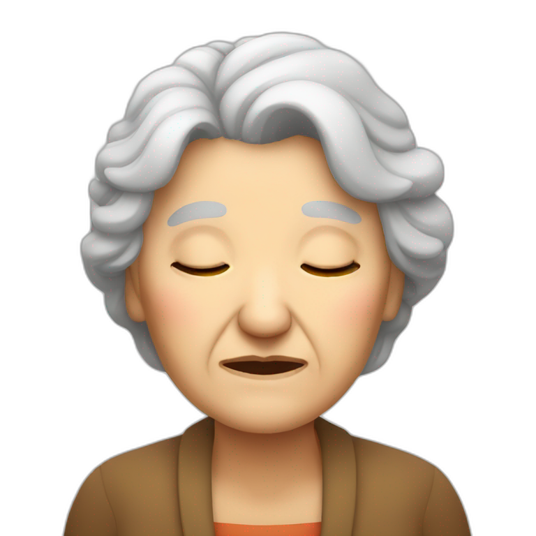 sleepy old woman emoji