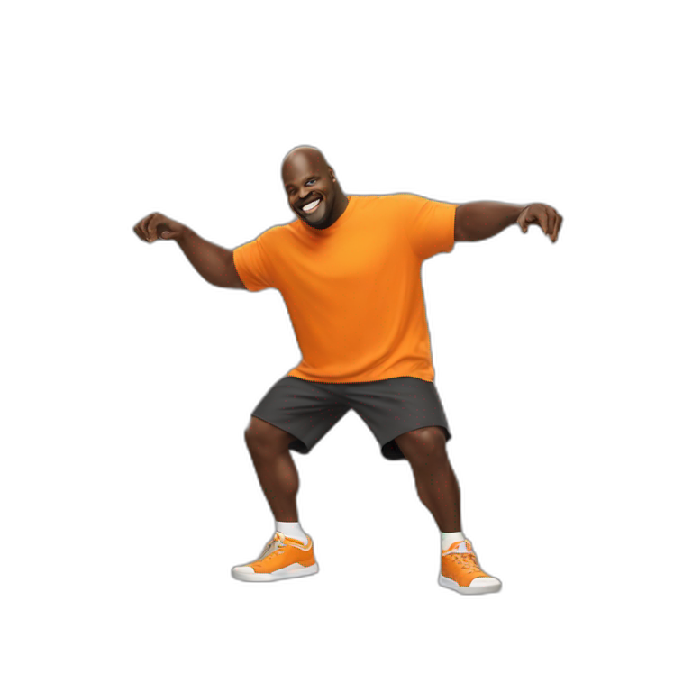 shaq'o neil dancing in a orange tshirt emoji