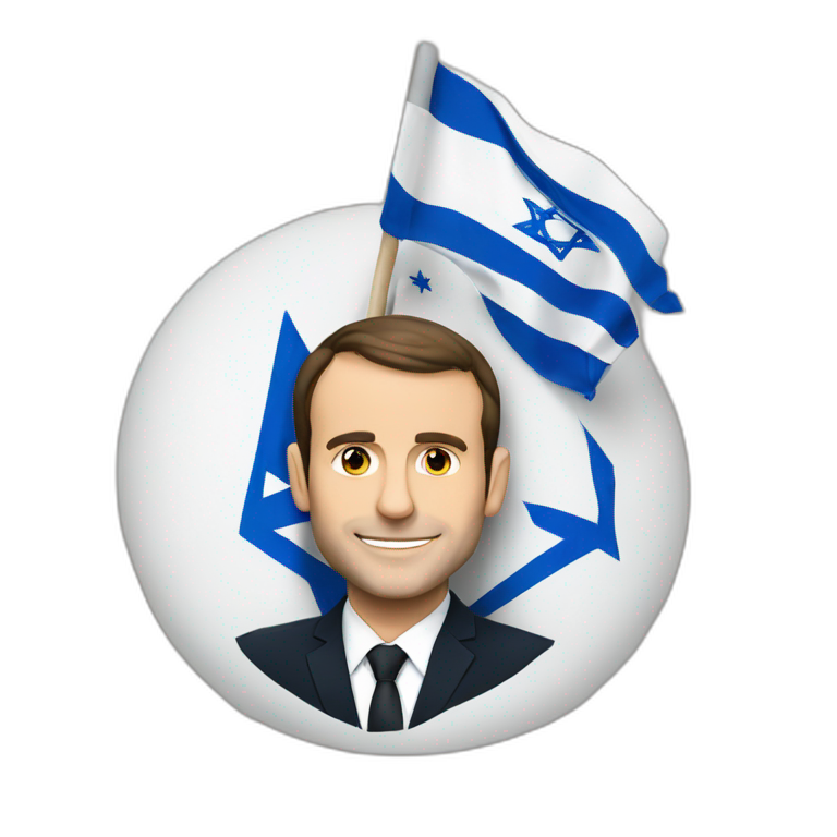 Macron with israel flag emoji