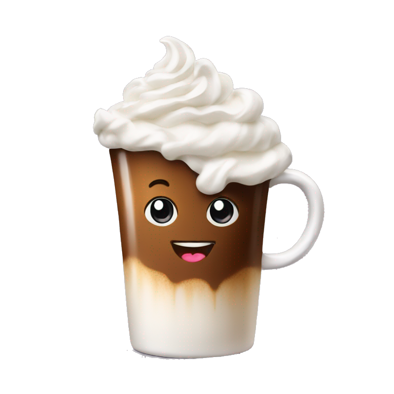 Coffee with whipped cream emoji