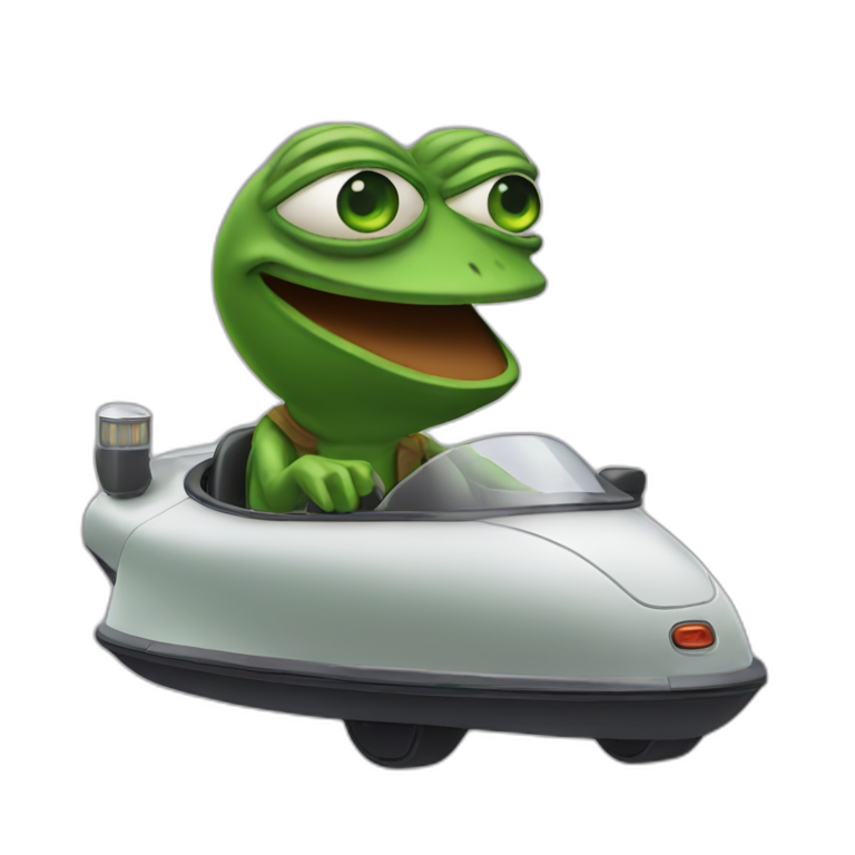 pepe driving an ufo emoji