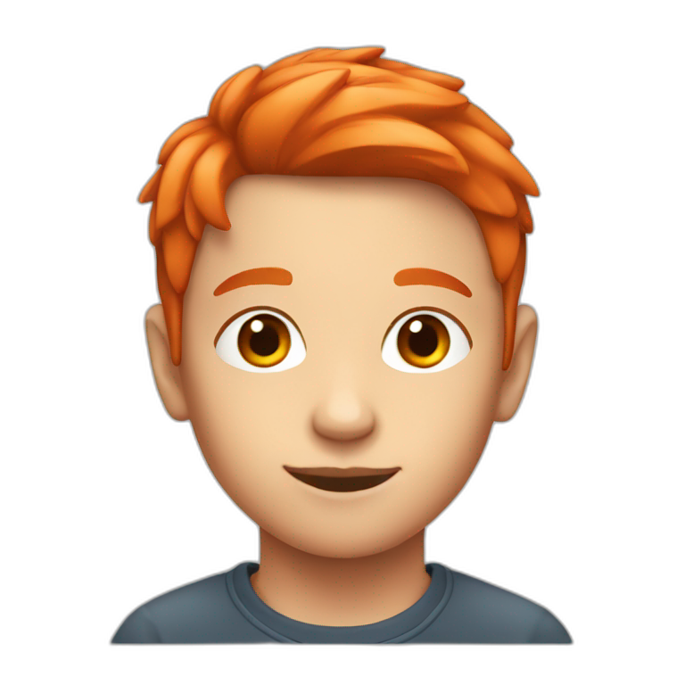 Young boy with red-orange hair, 11 years old emoji