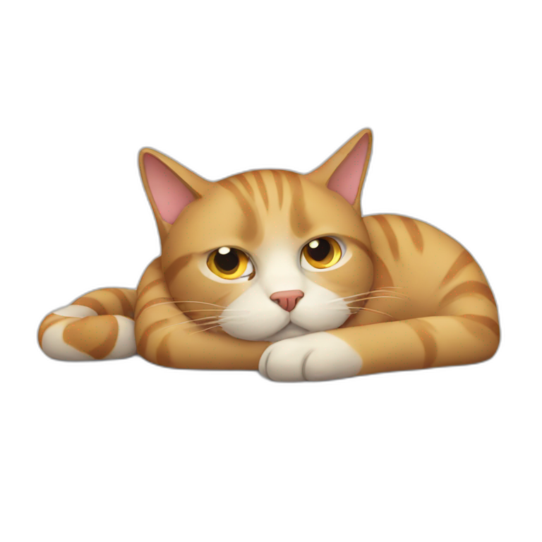 cat tired emoji