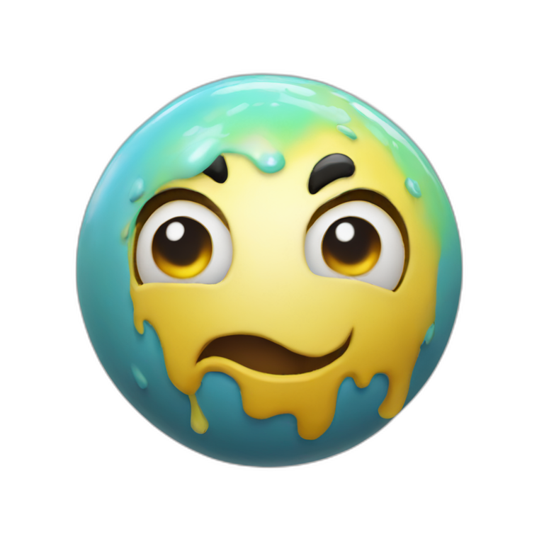 3d sphere with a gloop paint skin texture emoji