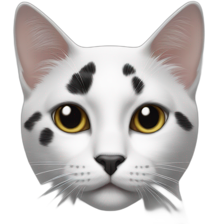 Black and white cat with black spot on his muzzle  emoji