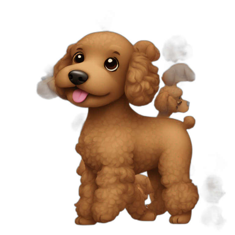 Kissing brown poodle emoji