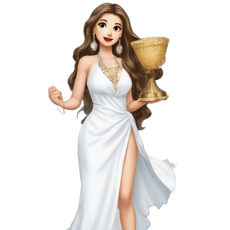 elegant girl in white dress emoji