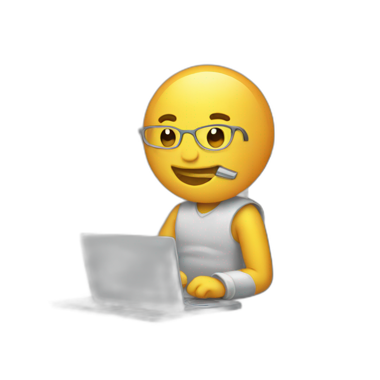 hard working in laptop emoji