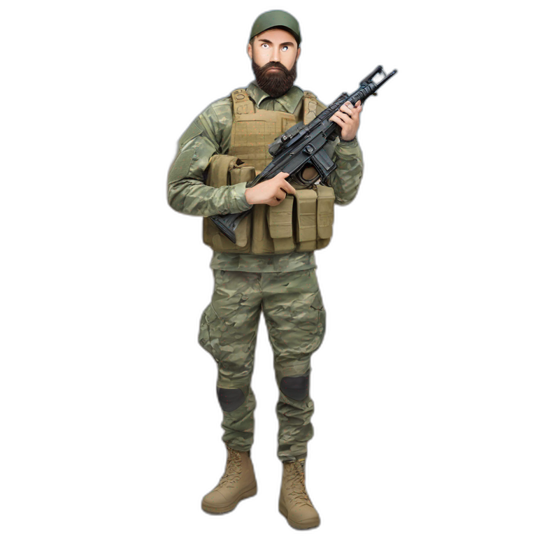 solo soldier holding assault rifle emoji