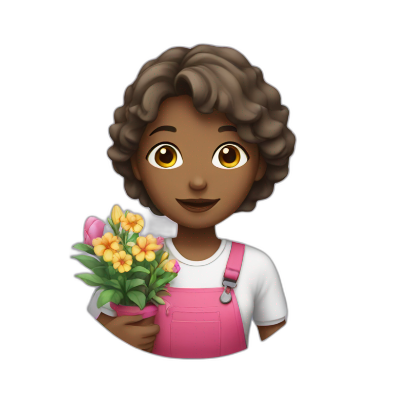 Girl work with flowers emoji